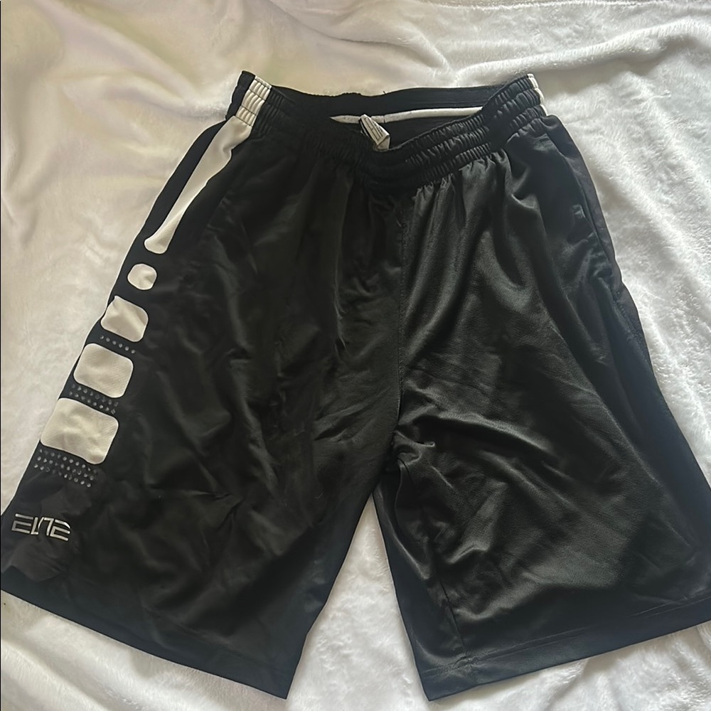 Men's Black and White Athletic Shorts